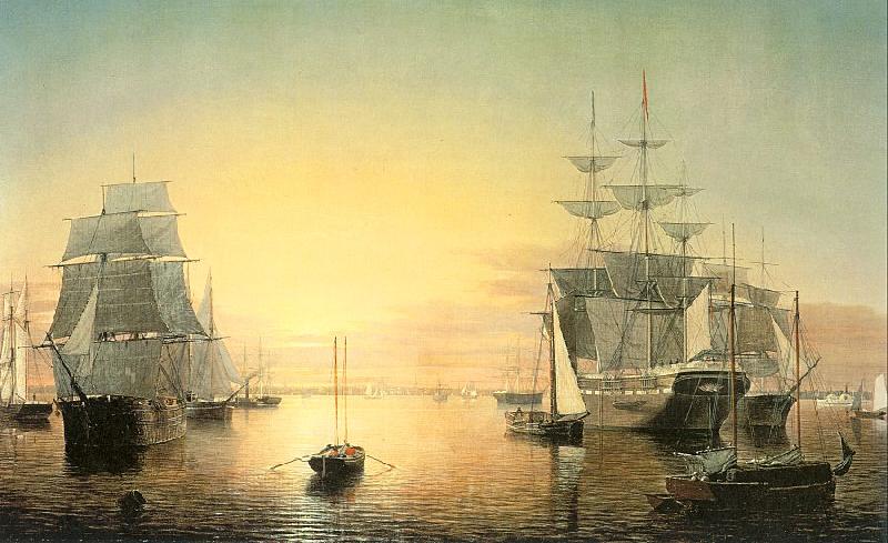Fitz Hugh Lane Boston Harbor Norge oil painting art